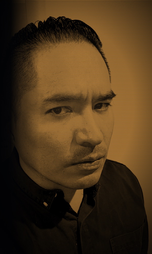 Victor Benavides, rendered like a photo on an amber CRT terminal